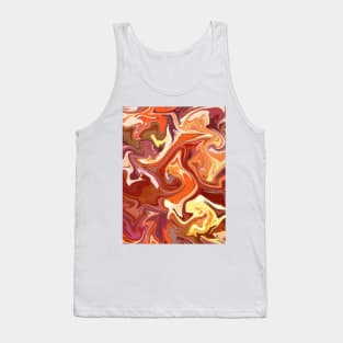 Summer Berries  Silk Marble - Red, Yellow, Orange, Pink Liquid Paint Pattern Tank Top